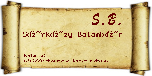 Sárközy Balambér névjegykártya